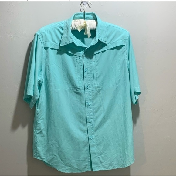 Men’s HABIT Green Vented Short Sleeve Fishing Shirt Size Medium - Picture 1 of 6
